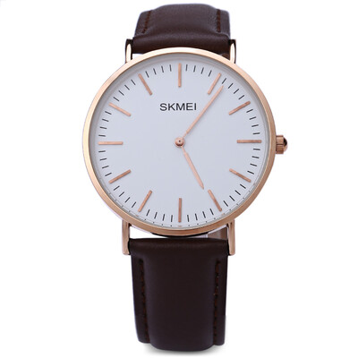 

SKMEI 1181 Men Quartz Watch 30M Water Resistance Leather Strap Ultrathin Dial Wristwatch