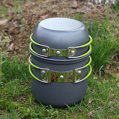 

Portable Outdoor Cooking Set Anodised Aluminum Non-stick Pot Bowl Cookware Camping Picnic Hiking Utensils