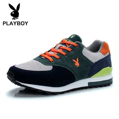

Playboy PLAYBOY comfortable wild casual sports shoes mens non-slip wear-resistant DA51012 dark blue light gray 41