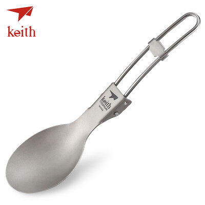 

Keith Outdoor Tableware Portable Foldable Titanium Spoon