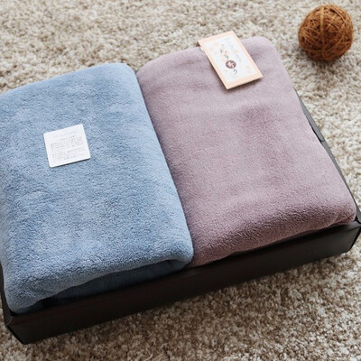 

2PcsSet Bath Towel for Couple 70x140cm Bath Towel Set Gift for Friends Absorbent Microfiber Fabric Beach Towel