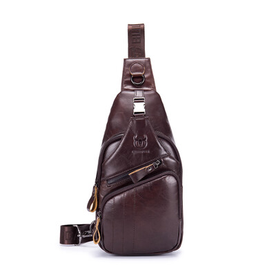 

The Young Men\ Leather Chest Baotou Leather Shoulder Messenger Bag Anti-Theft Lock Chest