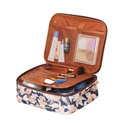 

Flamingo Beautician Cosmetic Case Double Zipper Women Travel Organizer Waterproof Portable Large Capacity Storage Bag Makeup Bags