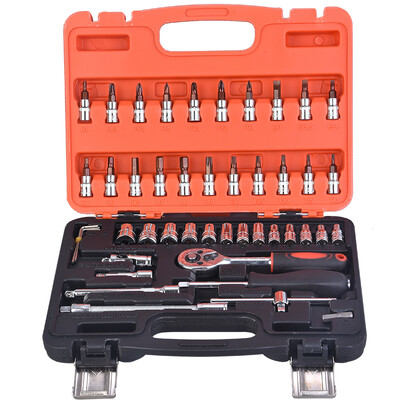 

Tida KATA 14 ratchet socket bit wrench 46 piece set multi-function auto maintenance machine repair car tool kit 4-14mm KT50046