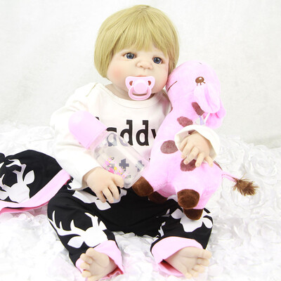 

New Style 23 Inch Reborn Bonecas Lifelike Newborn Doll 57 cm Full Silicone Vinyl Baby Reborn Toy For Boy Toddler Birthday Gifts