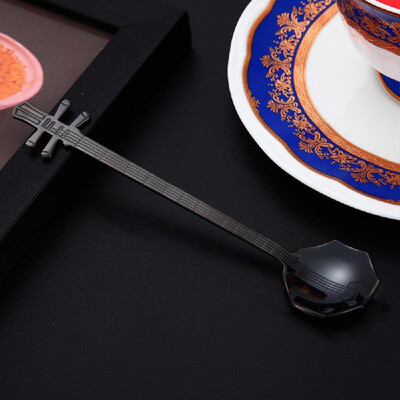 

Creative 304 Stainless Steel Spoon Musical Guitar Pattern Ice Cream Dessert Tea Coffee Party Small Gift Tableware