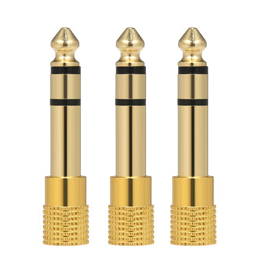

5PCS Audio Jack Adapter 635mm Male 35mm Female Stereo Jack Convertor Plug for Microphone Headphone Amplifier