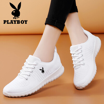 

Playboy PLAYBOY Korean version of the wild breathable running leisure sports board shoes female 0233 white 37