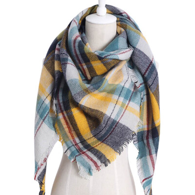 

Women Fashion Triangular Large Winter Soft Scarf Warm Cozy Blanket Stylish Oversized Plaid Shawl Cape