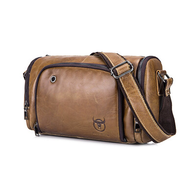 

BULLCAPTAIN Leisure Genuine Leather Travel Shoulder Bag for Men