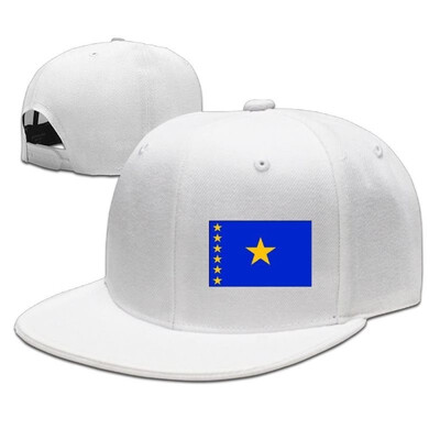 

Baseball Cap Zaire Flag Hip-Hop Flat Edge Cap Sunhat Fashion Leisure Hat with Adjustment Buckle for Men White