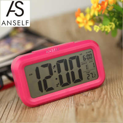 

Anself LED Digital Alarm Clock Repeating Snooze Light-activated Sensor Backlight Time Date Temperature Display White