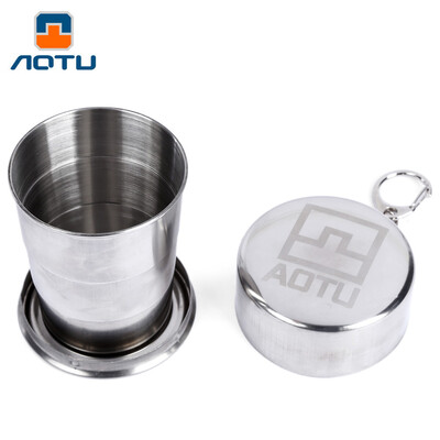 

AOTU Folding Travel Cup with Key Chain Stainless Steel Outdoor Kit