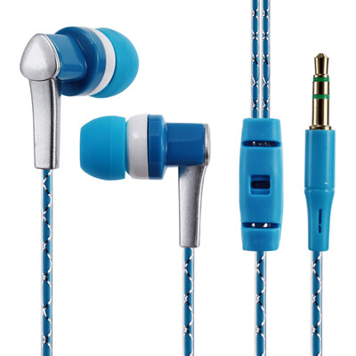 

35mm Wired Headphone In-Ear Headset Stereo Music Smart Phone Tablet PC Earpiece Earphone Cable Blue