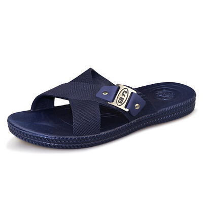 

Warrior Mens Home Indoor Outdoor Bathing Beach Sandals&Slippers 3265 Dark Blue 44 Small One Size