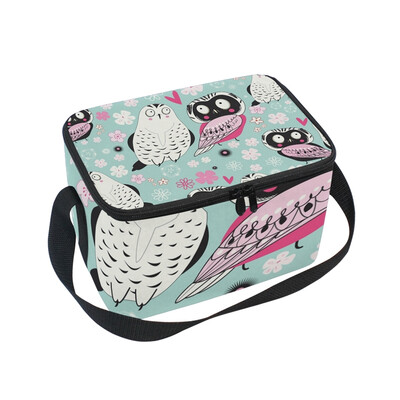 

ALAZA Lunch Box Insulated Lunch Bag Large Cooler Love Owls Tote Bag