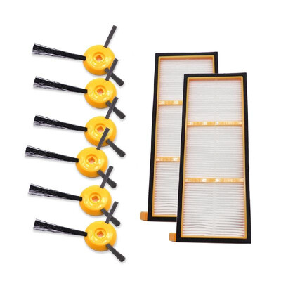 

Vacuum Cleaner Parts 6PCS Side Brushes 2PCS HEPA Filter&1 Cleaning Tool for Shark ION Robot RV700 RV720 RV750 RV750C RV755