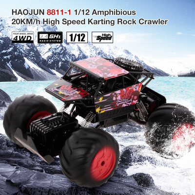

HAOJUN 8811-1 112 24G 4WD Amphibious 20KMh High Speed Karting Rock Crawler RC Car