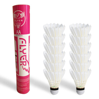

12 Pack Goose Feather Badminton Shuttlecocks Durable Badminton Shuttlecock Birdies Ball White