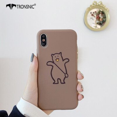 

TRONSNIC Polar Bear Phone Case for iPhone X XS Coffee Brown Gray Case 3d Relief Matte Covers Hot