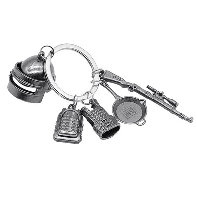 

Mzxtby Hot PUBG FPS Game Player Unknowns Battle Grounds 3D Keychain weapon eat chicken game tonight Mens car keychain