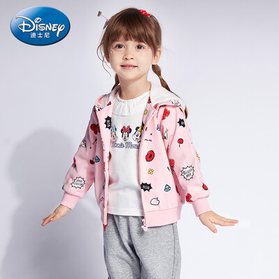 

Disney Disney self-employed childrens wear girls knit hooded suit jacket cute sweater trousers 2019 spring&summer new DA917181E01 pink burst board 80