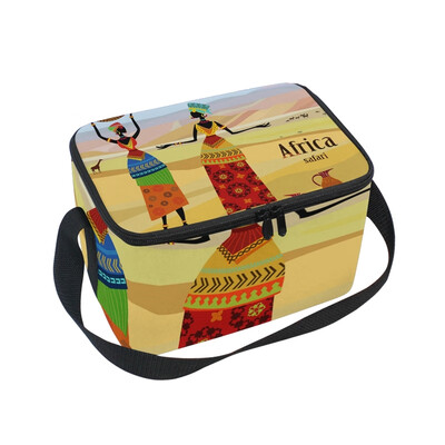 

ALAZA Lunch Box African Women Insulated Lunch Bag Large Cooler Tote Bagfor Men Women