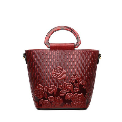 

SUWERER 2019 New Top cowhide fashion women Genuine Leather bag luxury handbags designer embossed bag tote women hangdags