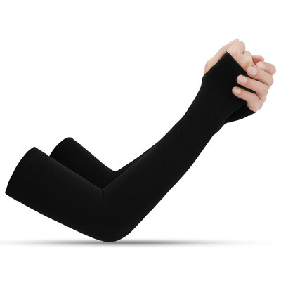 

Move iron summer outdoor ice cool sunscreen cuff super elastic armband cool breathable riding arm sleeves long men&women sports sleeves black set refers to