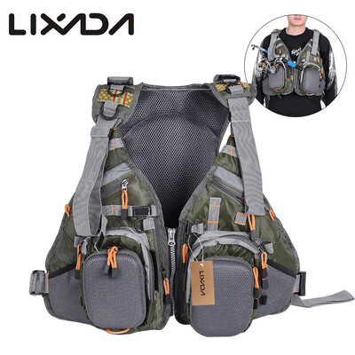 

Lixada 3 In 1 Mesh Fly Fishing Vest&Backpack Breathable Outdoor Fishing Safety Life Jacket Fisherman Utility Vest Swimming Sai