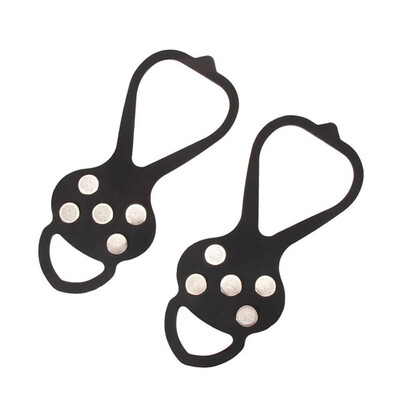 

1 Pair Spike Shoe Anti Slip Ice Grip Outdoor 5-teeth Anti-Slip Snow Mountain Climbing Hiking Practical Grip Spike Shoes Crampon