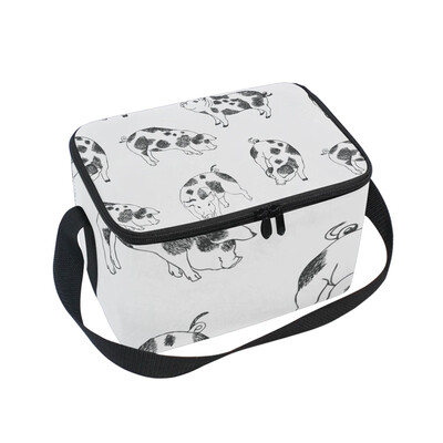 

ALAZA Lunch Box Insulated Little Pig Lunch Bag Large Cooler Tote Bagfor Men Women