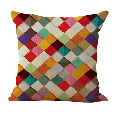 

18 18 inches 45 45cm Polyester Geometric Pattern Cushion Cover Decorative Sofa Car Waist Square Pillow Case Pillowcase Home
