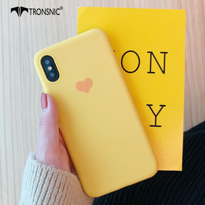 

TRONSNIC Love Heart Phone Case for iPhone XS MAX Luxury Matte Pink Yellow Case Purple Silicone Cover