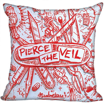 

PierceThe Veil Pillow Cover Bedroom Home Office Decorative Pillowcase Square Zipper Pillow Cases Satin Fabric No Fade 35x35CM