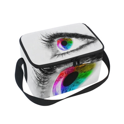 

ALAZA Lunch Box Insulated Lunch Bag Large Cooler Rainbow Eye Tote Bag