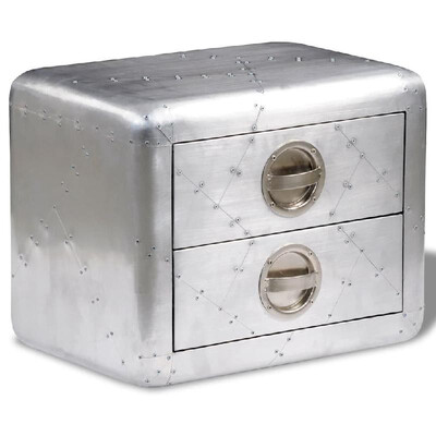 

Aviator End Table with 2 Drawers Vintage Aircraft Airman Style