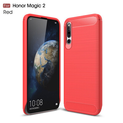 

Goowiiz Phone Case For Huawei Honor Magic 210 LiteP Smart 2019 Fashion Slim Carbon Fiber TPU Soft Silicone Prevent falling