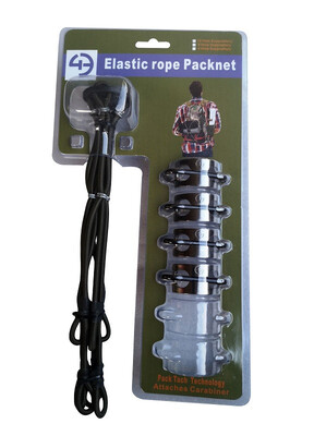 

Jieming MiniNet geen – Backpack Extension Bungee - 4 PackTachs & 4 Aluminum Carabiners Included - Carry Items such as Shoes ball