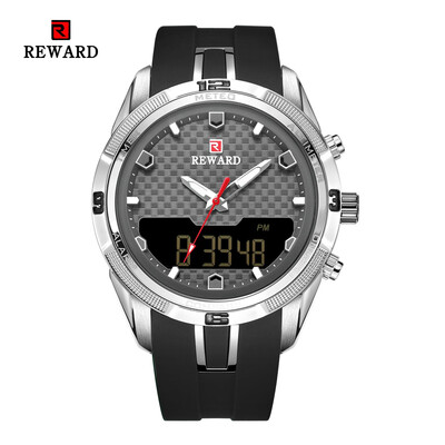 

REWARD 63095 Male Quartz Digital Movt Watch Silicone Strap Fashion Wristwatch