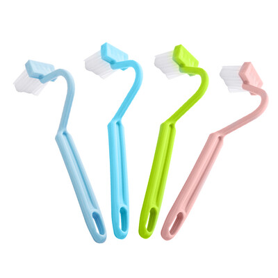 

Toilet Brush Scrubber Curved V Type Cleaner Clean Brush Handle Corner Home Bathroom Assistance Random Color