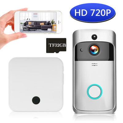 

WiFi Smart Wireless Security DoorBell Smart HD 720P Visual Intercom Recording Video Door Phone Remote Home Monitoring Night Vision