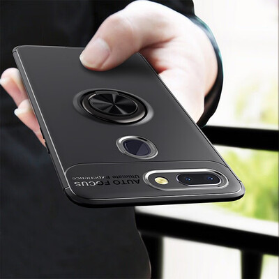 

Phone Cases For OPPO R9S Plus Business Dirt-Resistant Magnetic Suction Bracket With Finger Ring Case For OPPO R15 Dream