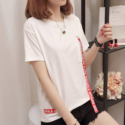 

JOY OF JOY Jingdong Womens 2019 Summer Korean Fresh Student Loose T-Shirt Womens Short Sleeve T-Shirt Top Womens Tide JWTD191761 White L