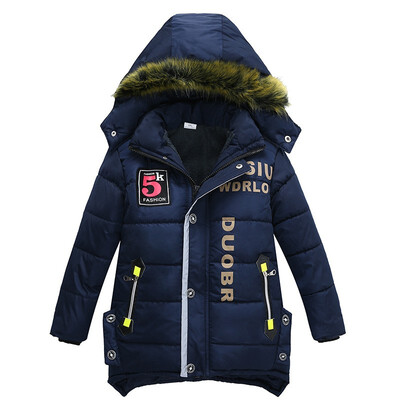 

Boy warm hooded coat&outwear children 2018 winter jacket&coat Letter long boy jacket coat children clothing kids clothes