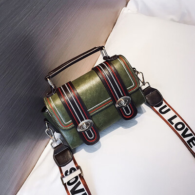 

LKX 2019 Cheap PU Leather Small Women Boston Handbag Concise Straps Messanger Single Shoulder Bag Messenger Woman Bags For Girls