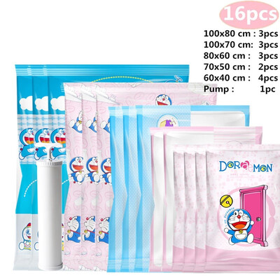

16pcsset Vaccum Bag for Clothes Blankets Quilt Pillows Pump Space Saver Travel Bag Closet Organizer Packaging