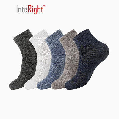 

INTERIGHT cotton blend mens small jacquard sports casual socks in the tube 5 pairs