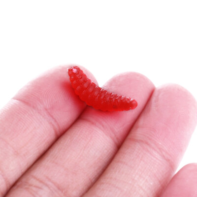 

50pcs 2cm Smell Hand Pole Bait Fishing Lure Soft Bionic Bread Bugs fishing lure soft bread bug bionic grubs trout lure soft bait h