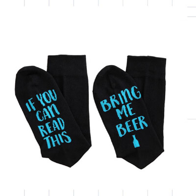 

"If you can read this bring me beer" Letter Printed Cotton Socks for Men&Women